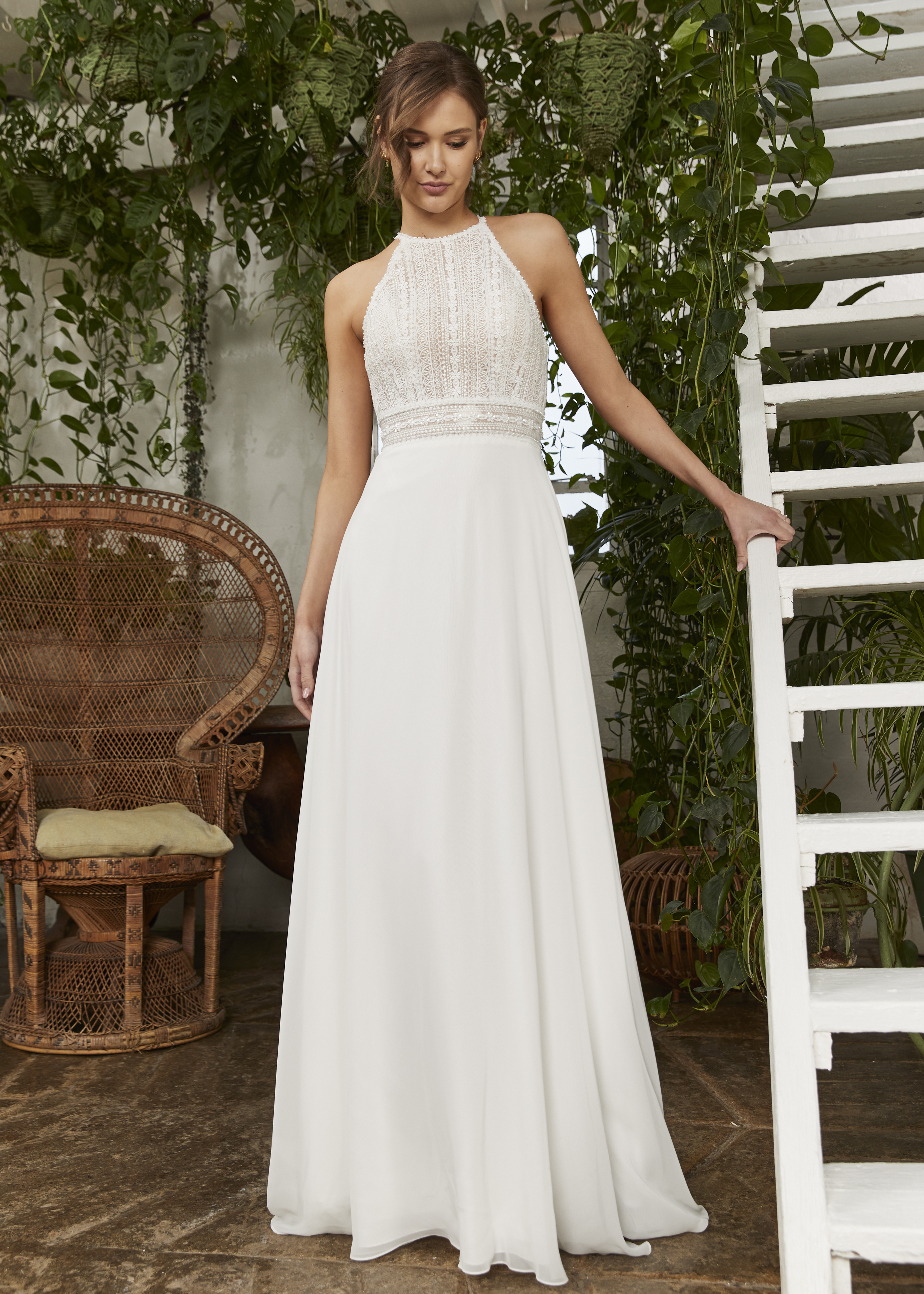 open back satin halter dress Open Back Satin Halter Dress main image 1